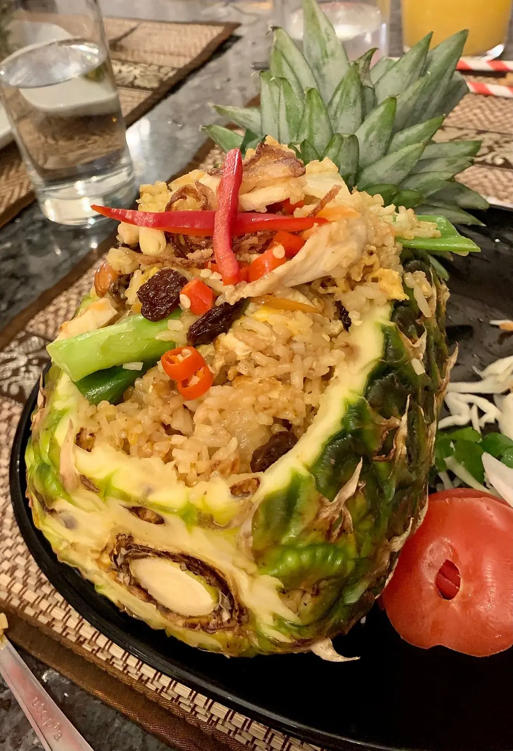 Khao Pad Sapparod — pineapple fried rice at Sabannga